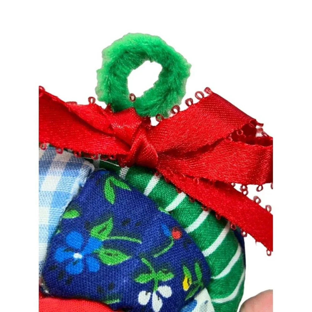 Handmade Patchwork Quilt Vintage Hanging Ornament‎ Christmas Ball